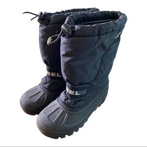 Sorel Cub Waterproof Youth Black Boots - Size 3